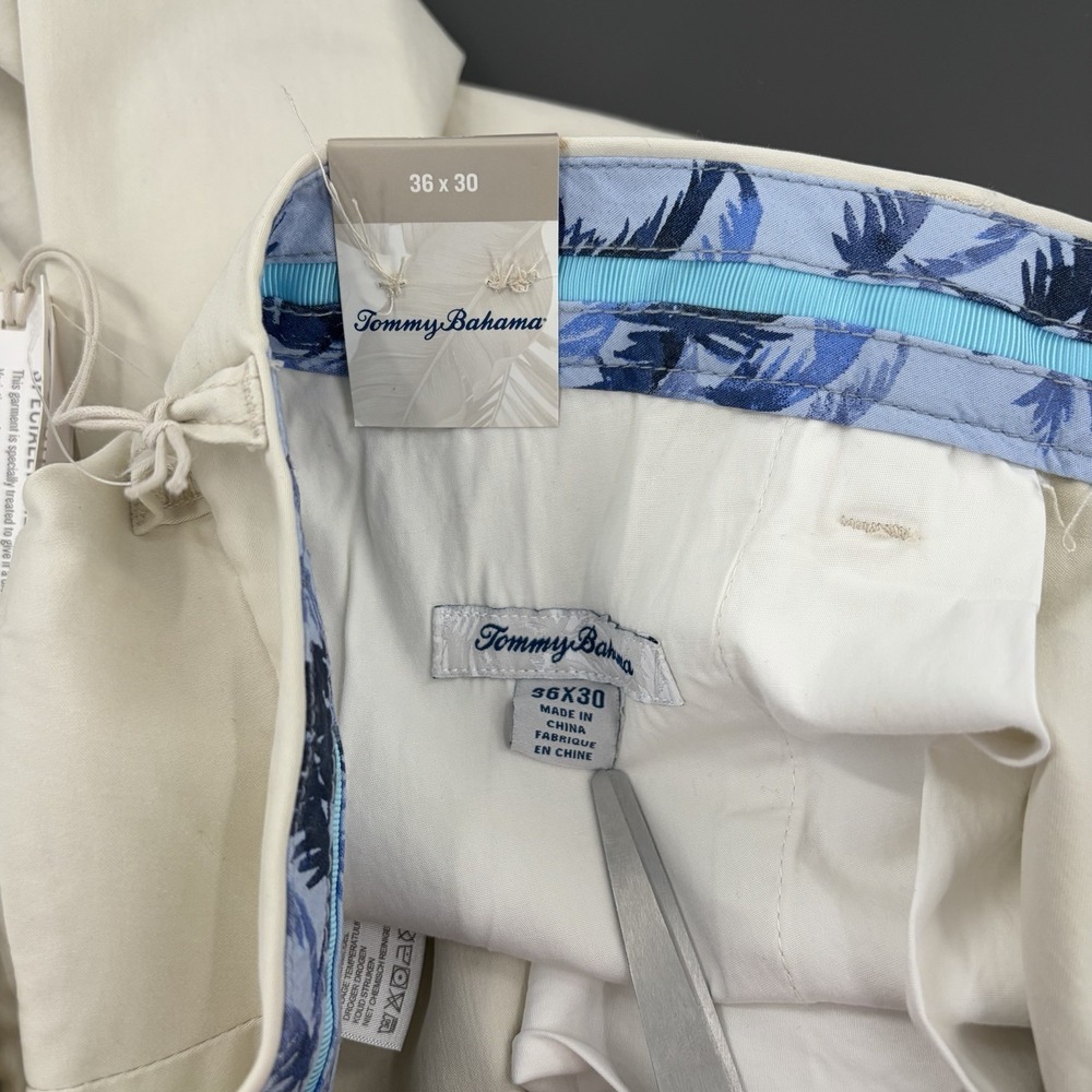 Tommy Bahama Boracay Chino Pants Men's 36 x 28 Bleached Sand Flat Front $125 NWT - Picture 6 of 11